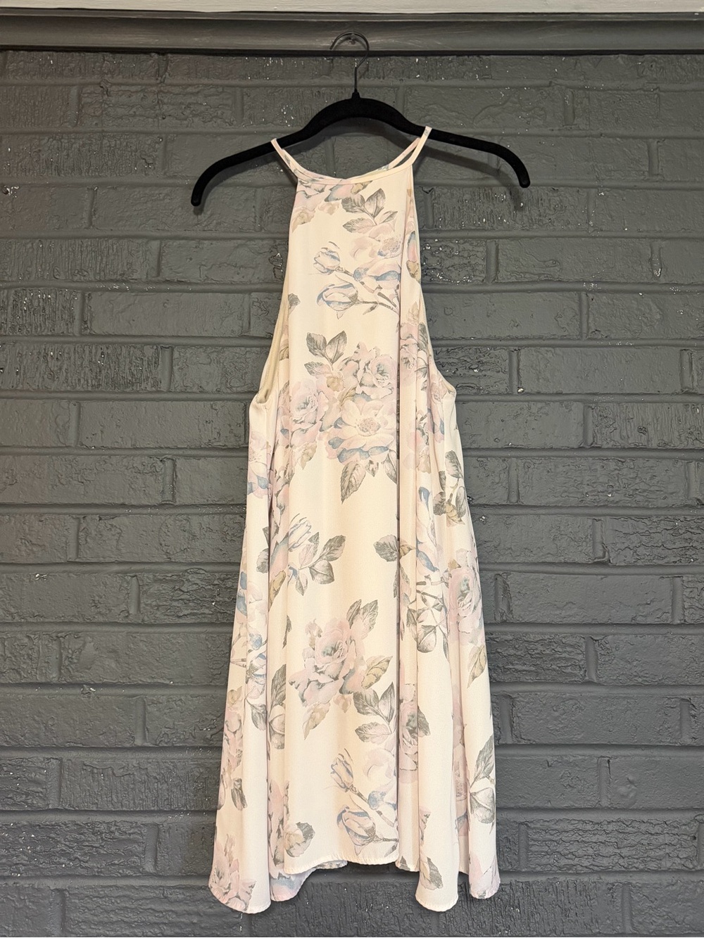 Show Me Your MuMu Cream Floral Halter Mini Dress